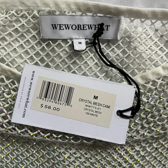 NWT WeWoreWhat Crystal Mesh Camo in White - Picture 3 of 6